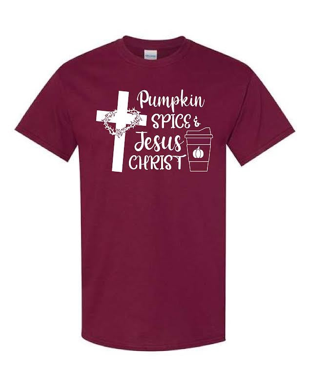 Pumpkin Spice & Jesus Christ Lord of Lords Texas Orange Shirt