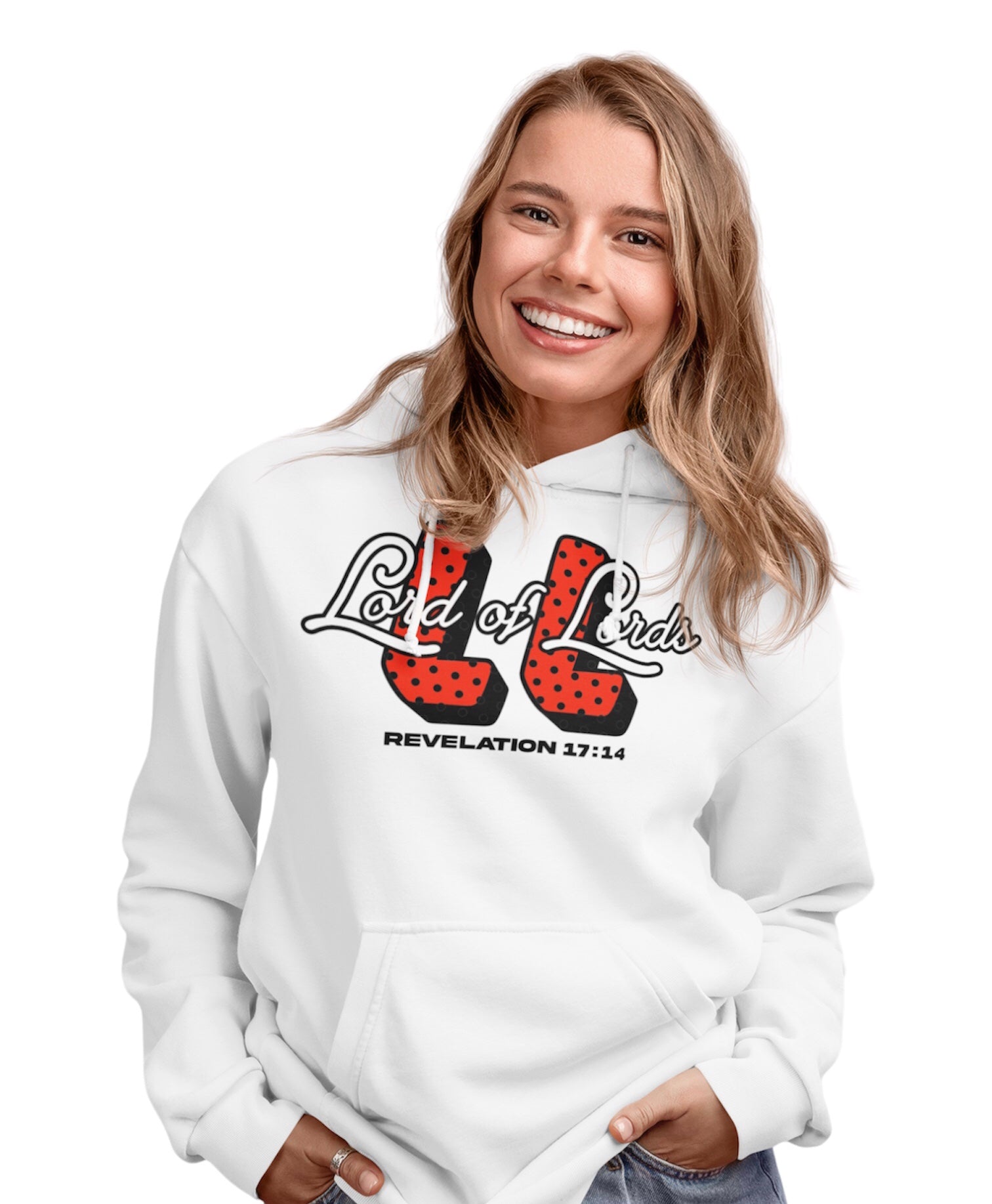 Revelation 17:14 Lord of Lords Brand Logo White Hoodie