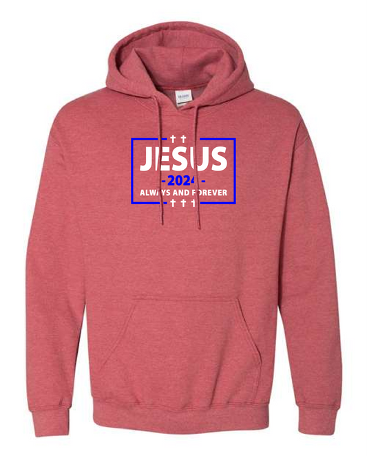 Jesus 2024 Lord of Lords Heather Red Hoodie